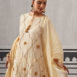 CREAM RASNA KURTA SET