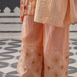PEACH RASNA KURTA SET
