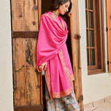 PINK MULMUL KURTA , CHANDERI FLAIR PANTS AND COTTON MULMUL ODHANI