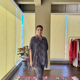 BLACK BANDHANI BANI | MEHAK MEHRA | SHIRT AND PANTS CO ORD SET OF TWO