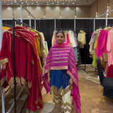 BLUE AND PINK IRA KURTA SET