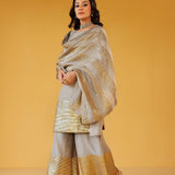 GREY ADIVA KURTA, PANTS,DUPATTA |  SET OF THREE