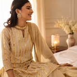 CREAM VEERA |  KURTA, PANTS, DUPATTA |  SET OF THREE
