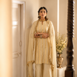 CREAM VEERA |  KURTA, PANTS, DUPATTA |  SET OF THREE
