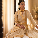 CREAM VEERA |  KURTA, PANTS, DUPATTA |  SET OF THREE