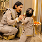 MASOOM MINAWALA |GREY ADIVA KURTA, PANTS,DUPATTA | SET OF THREE
