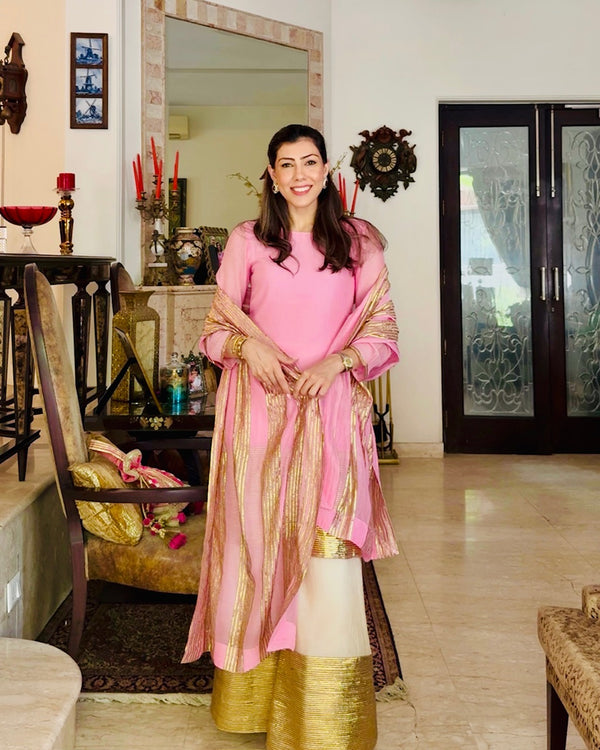 DIVIYA KAPOOR | PINK ADIVA KURTA ,PANTS, DUPATTA | SET OF THREE