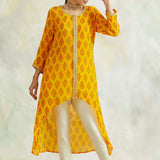 YELLOW MIA HIGH LOW TOP WITH TULIP PANTS