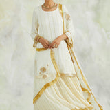 SANGEET KURTA WITH ATTACHED SKIRT AND ODHANI - SET OF 2