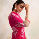 FUCHSIA PINK FLORAL LINA DRESS