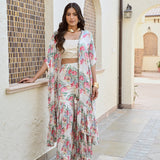 RHEA KAFTAN CAPE , CROP TOP AND FLAIR PANTS
