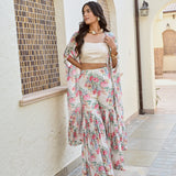 RHEA KAFTAN CAPE , CROP TOP AND FLAIR PANTS