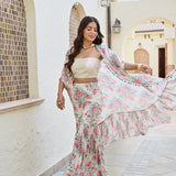 RHEA KAFTAN CAPE , CROP TOP AND FLAIR PANTS