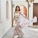 RHEA KAFTAN CAPE , CROP TOP AND FLAIR PANTS