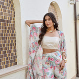 RHEA KAFTAN CAPE , CROP TOP AND FLAIR PANTS