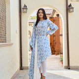 BLUE TARINI HIGH LOW TOP AND PANTS SET OF TWO