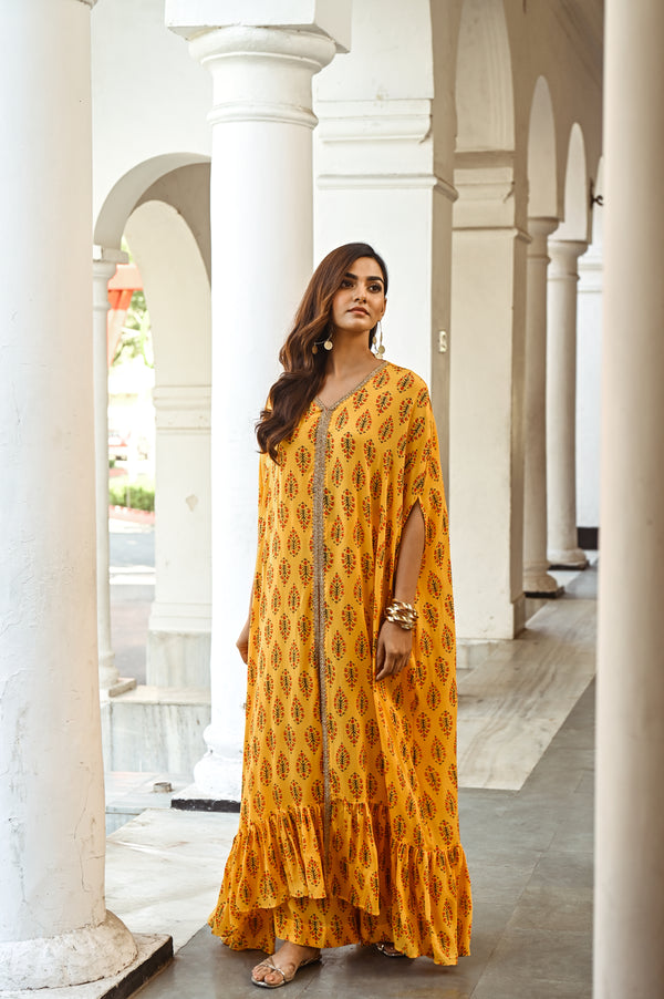 Light Grey Kaftan Dress Design by Palak & Mehak at Pernia's Pop Up