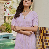 LILAC MASHA KAFTAN DRESS
