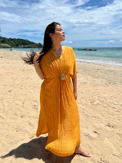MUSTARD MASHA KAFTAN DRESS
