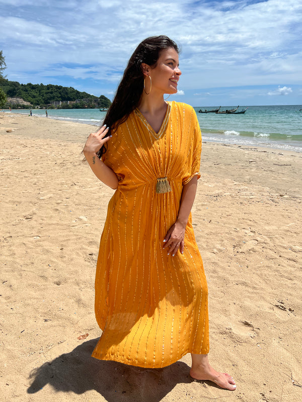 MUSTARD MASHA KAFTAN DRESS