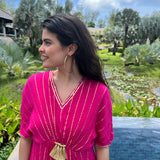 HOT PINK MASHA KAFTAN DRESS